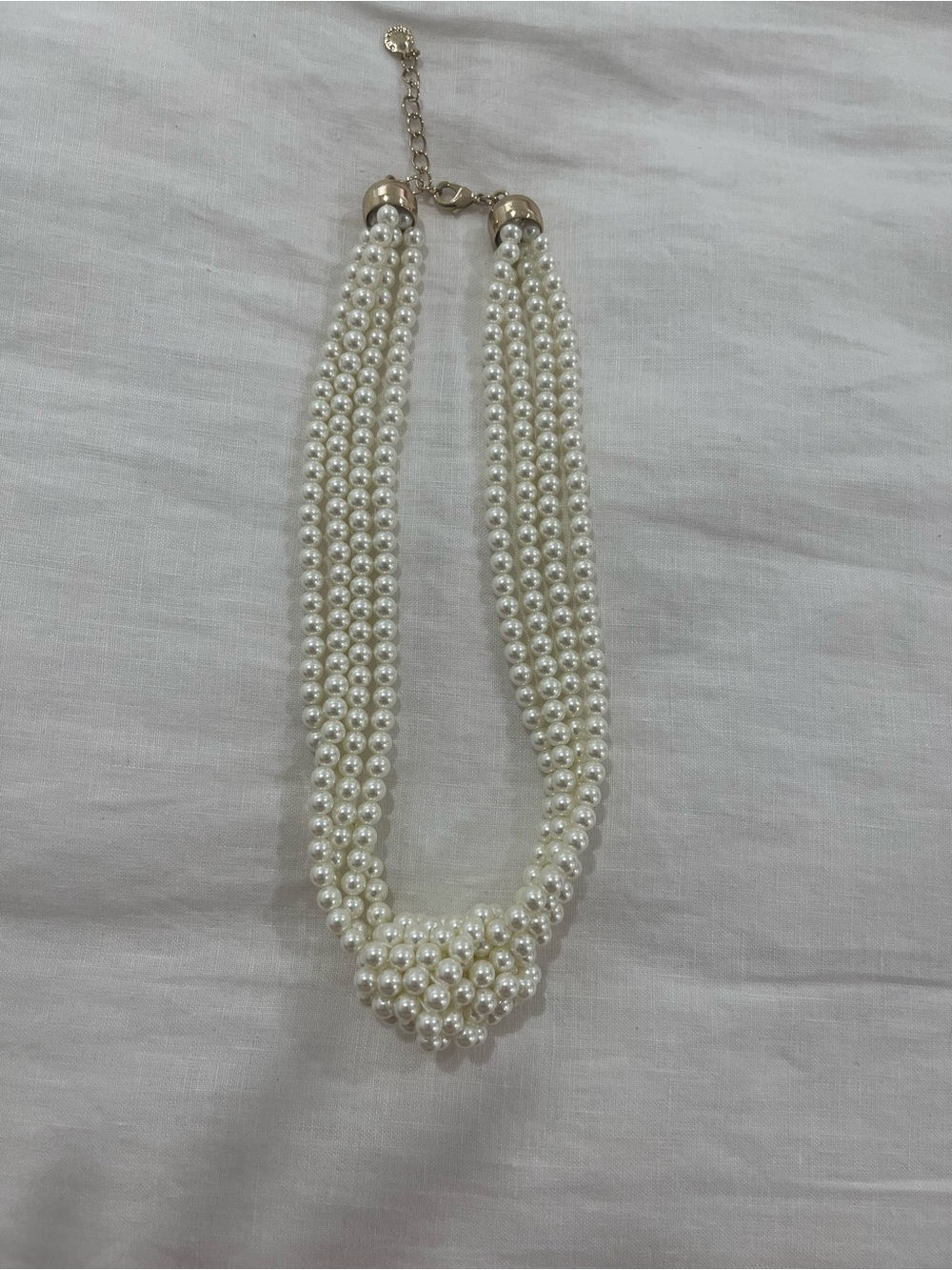 Elegant White Pearl Multi-Strand Necklace